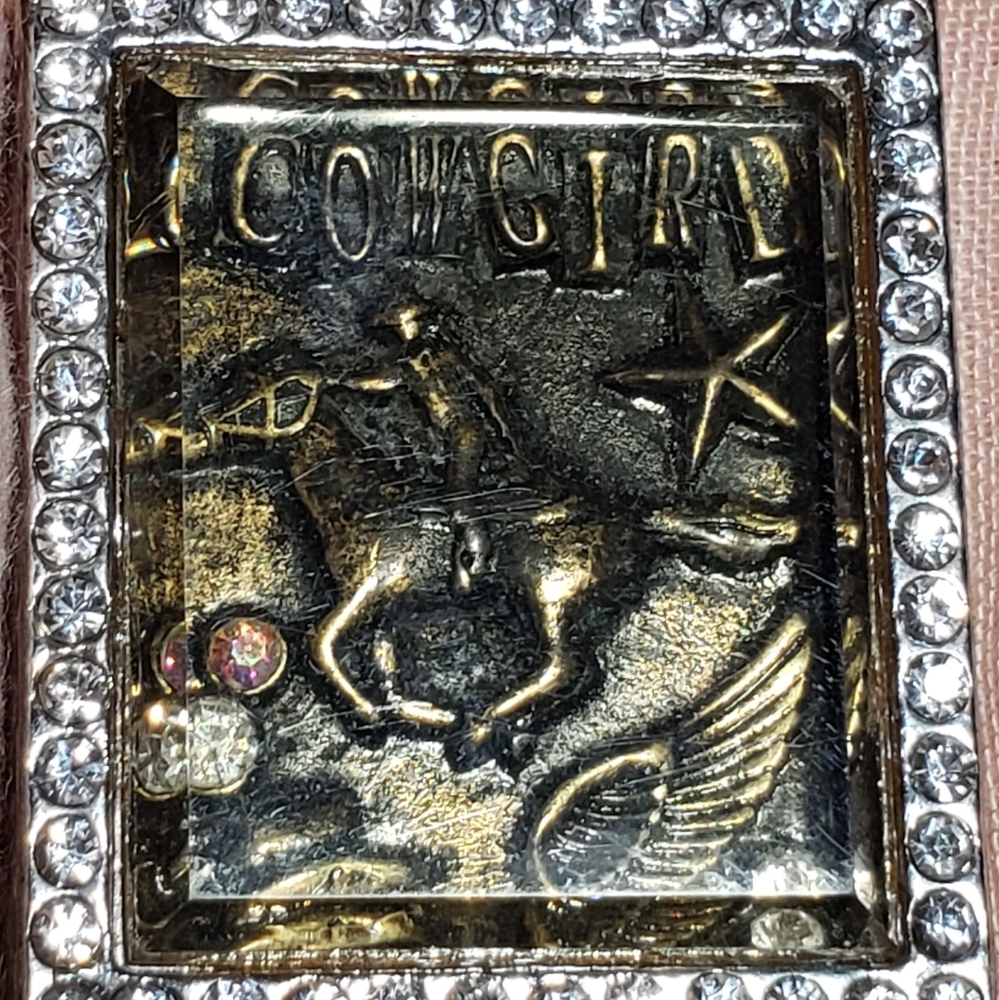 🐎 Huge Western Crystal Brass Shadow Box Pendànt